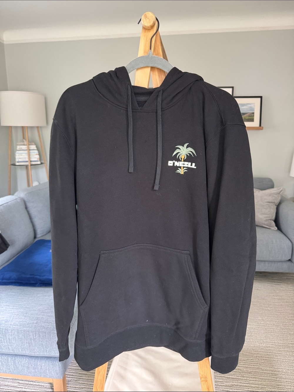 O'Neill Black Hoodie with Green Palm Logo